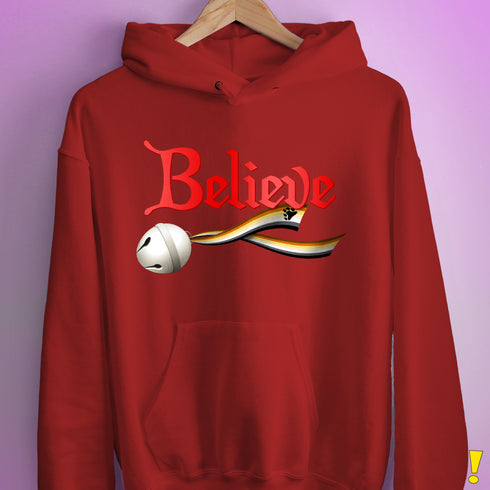 Believe Bear Pride Jingle Bell Hoodie - Red